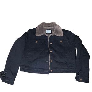 ASOS Black Denim Jacket w/ Brown Sherpa Interior